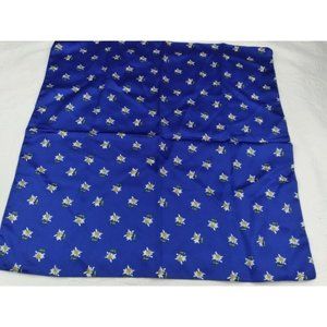 Blue with daisies print by Watersilk made in Italy scarf 22.5"